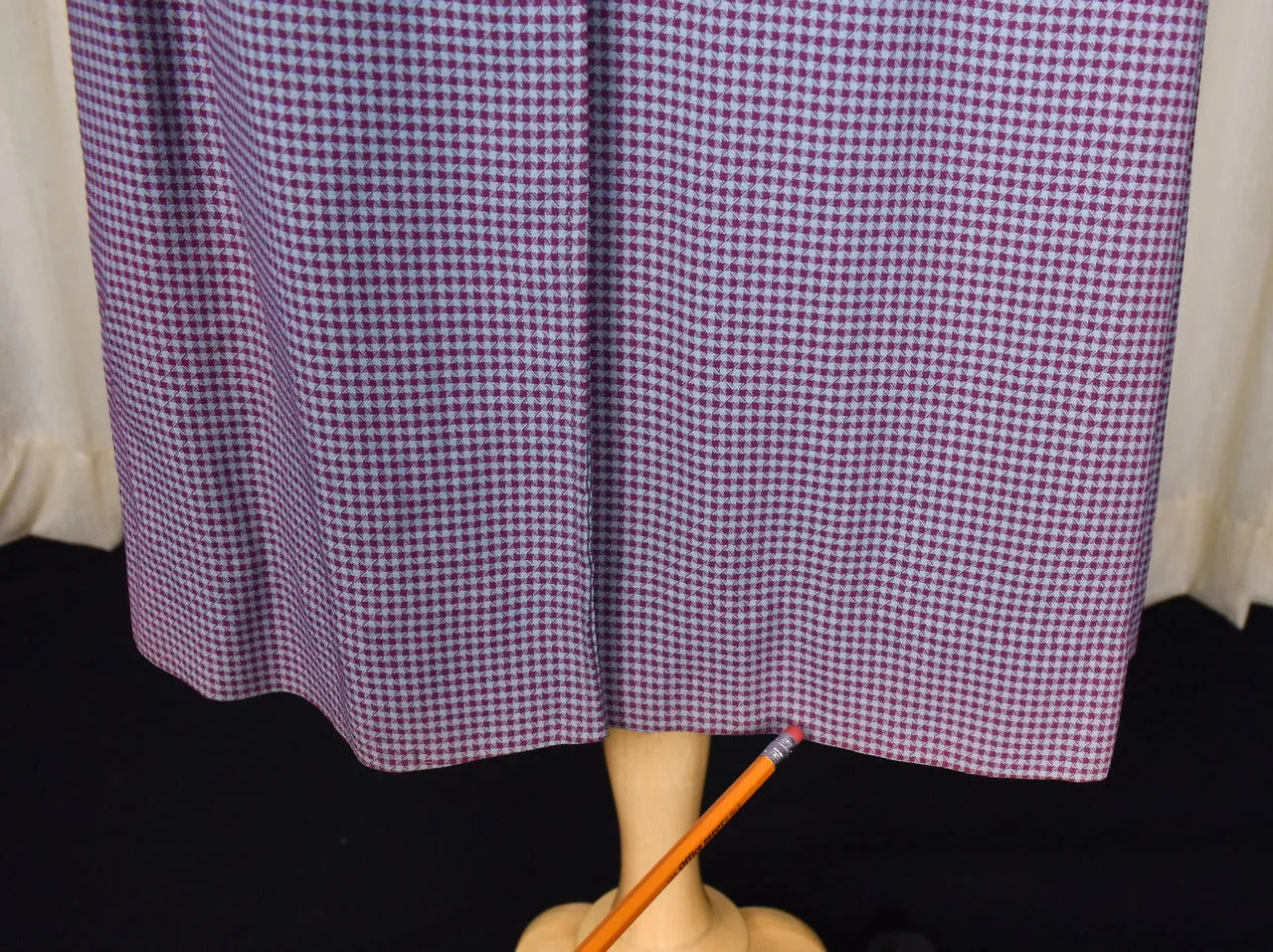 1950s Vintage Blue & Purple Checked Coat Dress