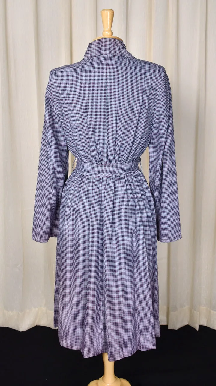 1950s Vintage Blue & Purple Checked Coat Dress