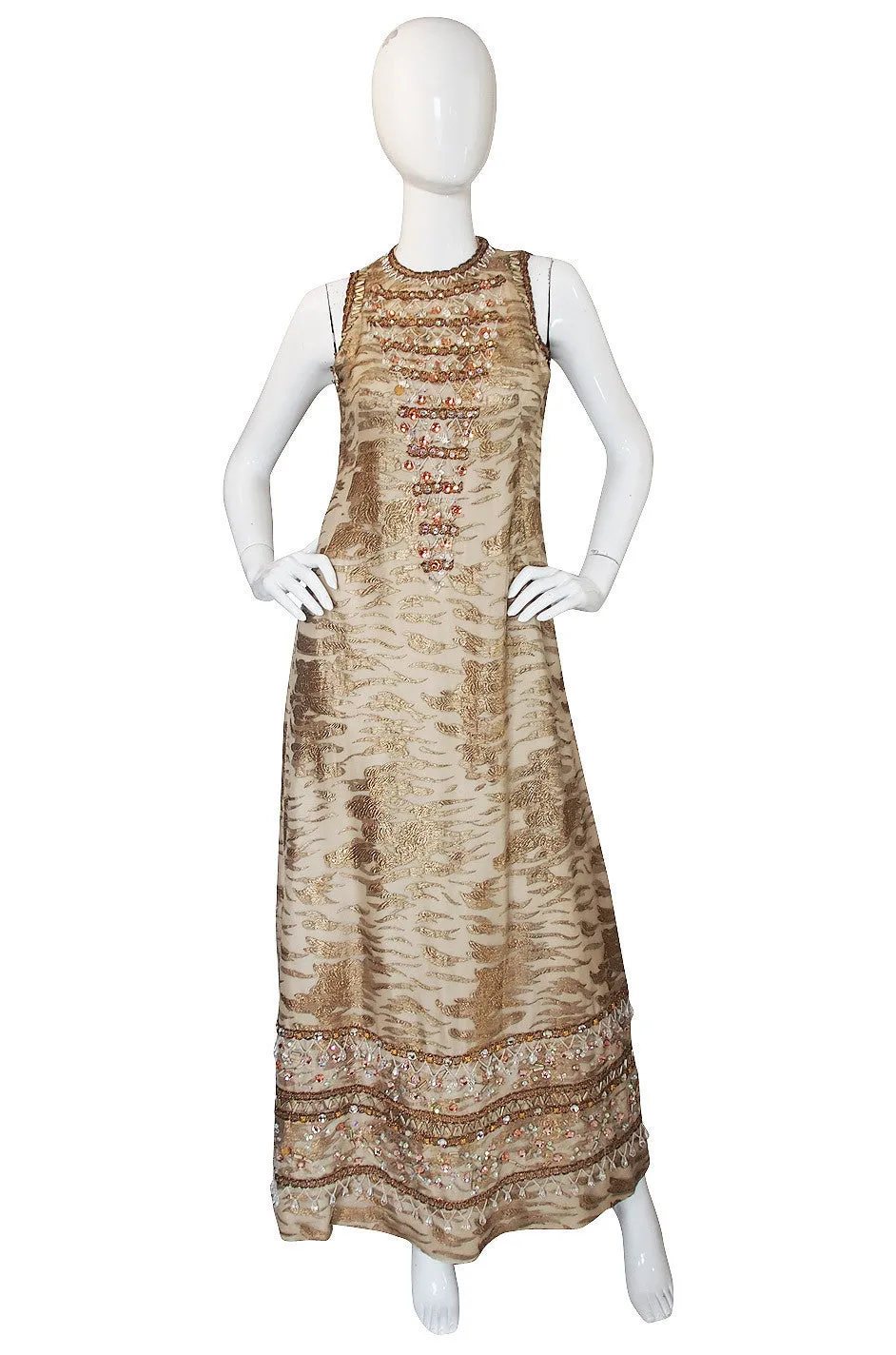 1960s Incredible Custom Beaded Coat & Gown