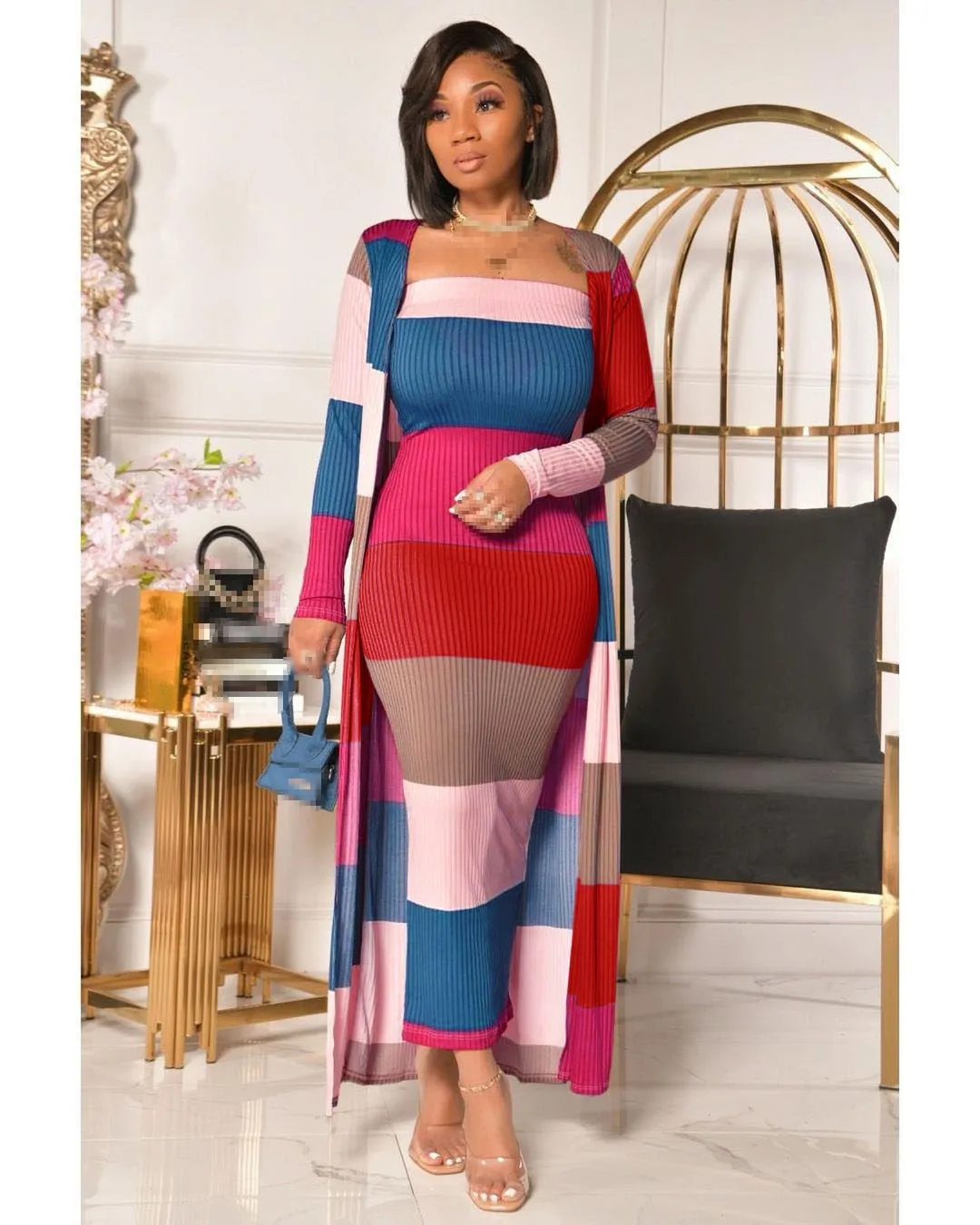 2 piece Maxi Sweater Dress for women