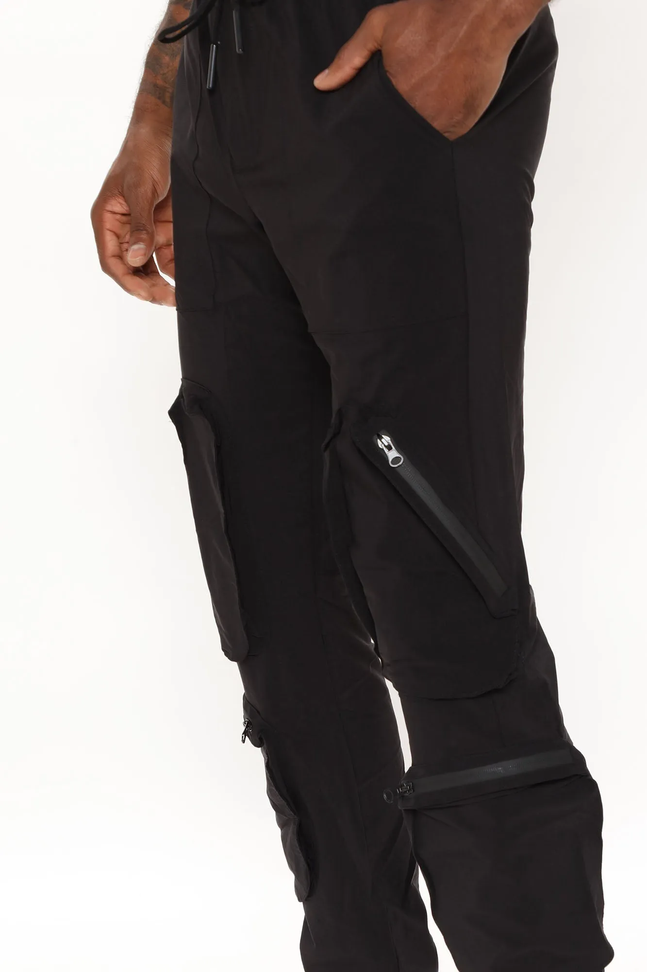 All Day Zipper Cargo Pants - Black
