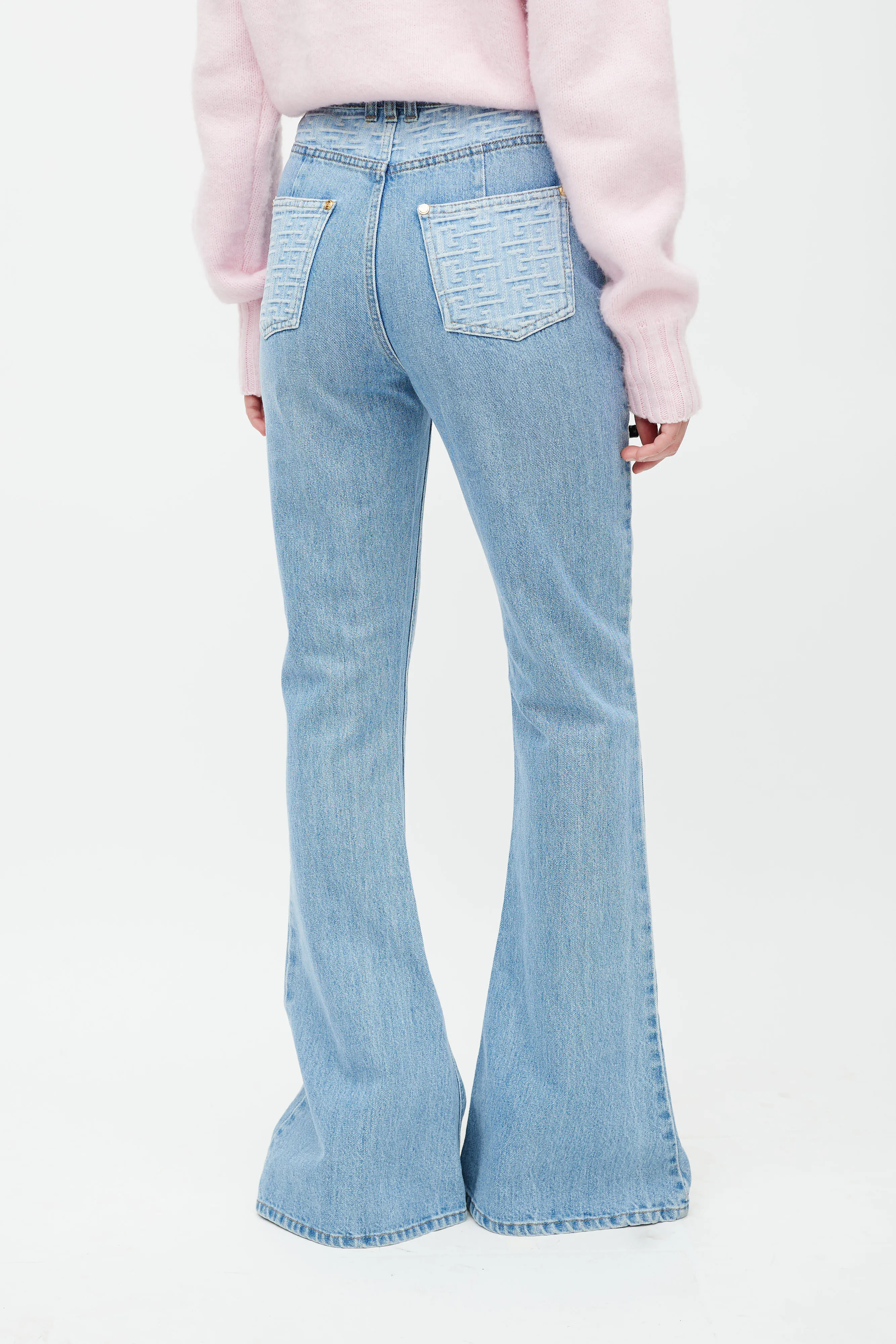Blue Flared Logo Jeans