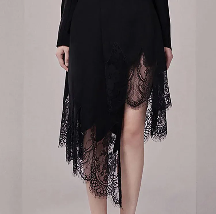 Bonnyshow New Black lace Solid V-neck Double Breasted Suit Coat Dress Jacket Women Office Lady Blazer Women Coats Coat Women Dress