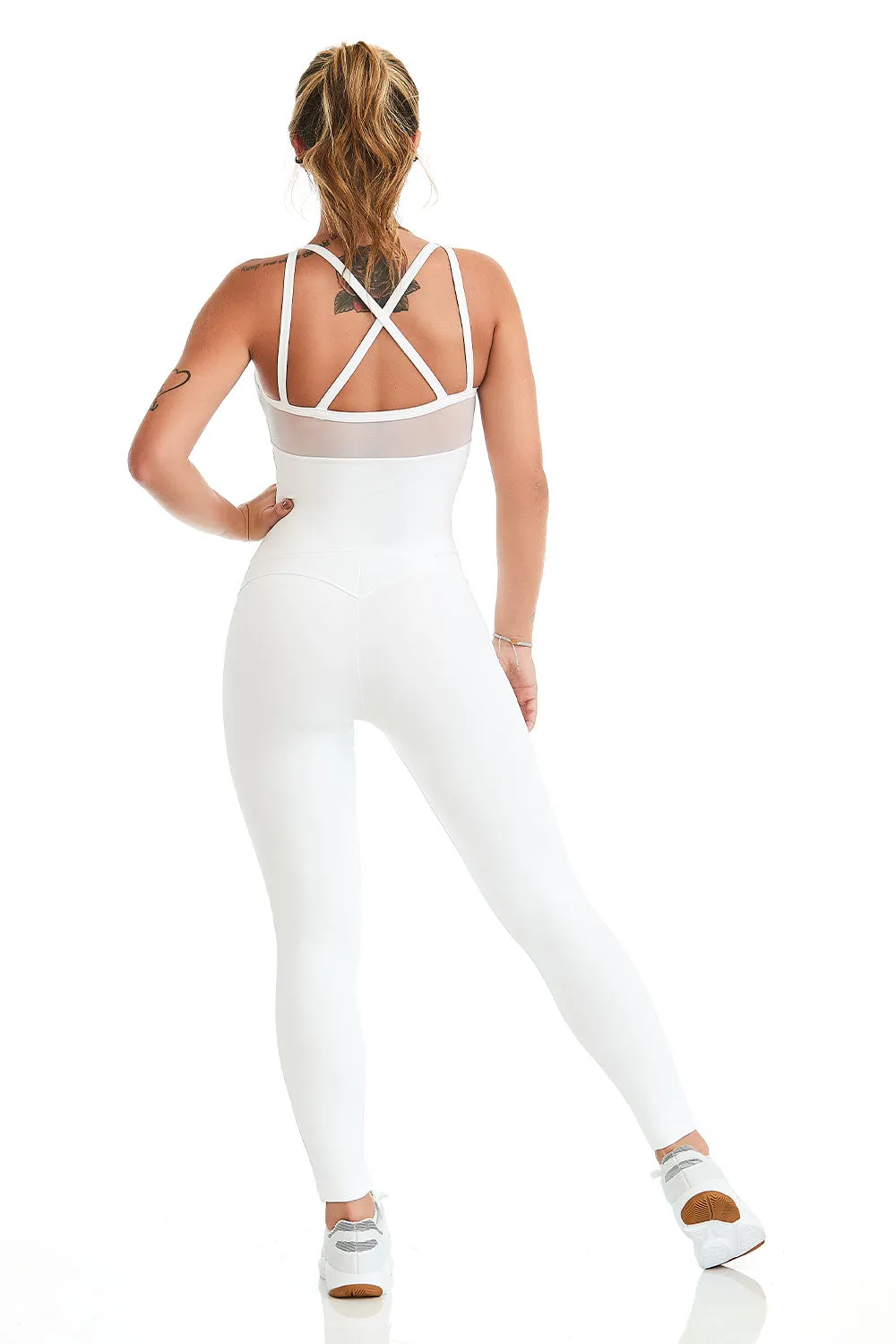 Cajubrasil NZ Shine Fitness Jumpsuit - White