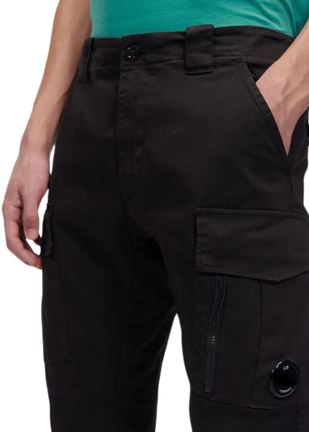 Cargo Pant Satin Stretch - Black