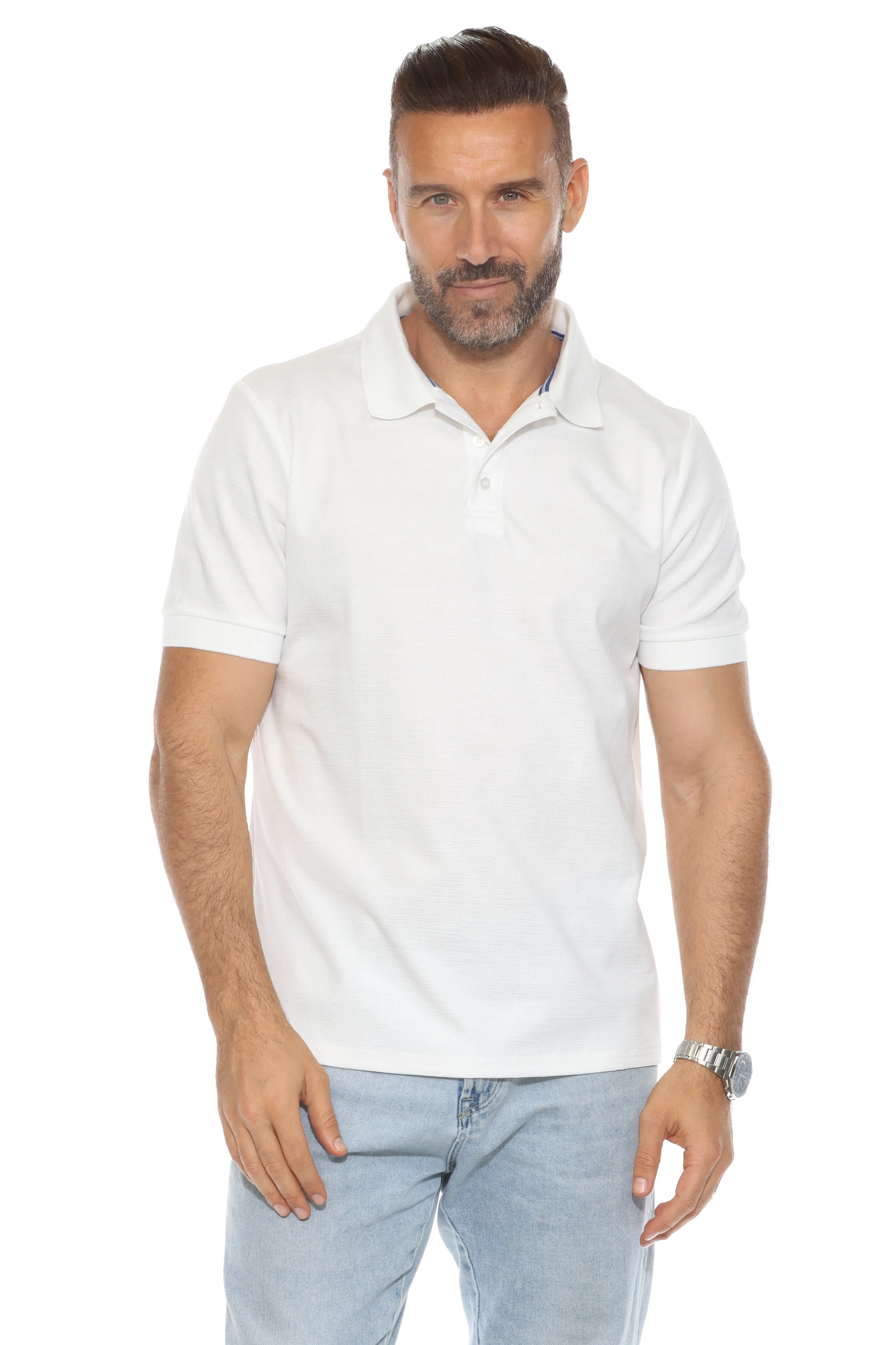 Casual Stylish Textured Polo Shirt