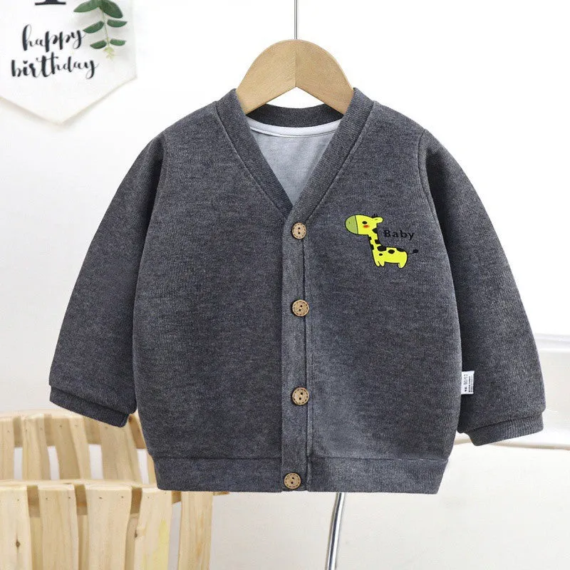 Children's knitted sweater spring and autumn coat boys' sweater baby clothes girls' knitted baby cardigan children's clothing wholesale