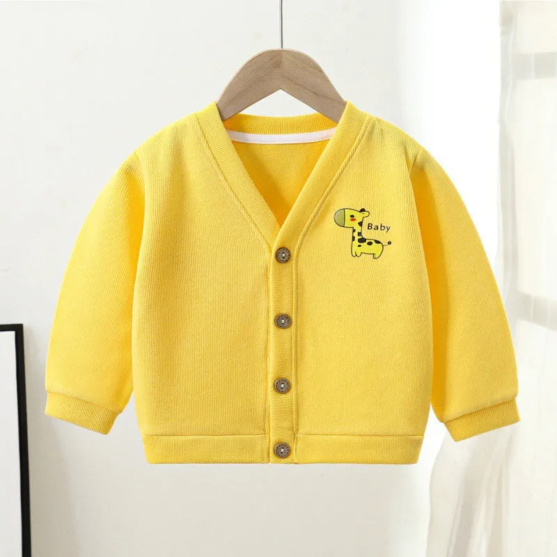 Children's knitted sweater spring and autumn coat boys' sweater baby clothes girls' knitted baby cardigan children's clothing wholesale