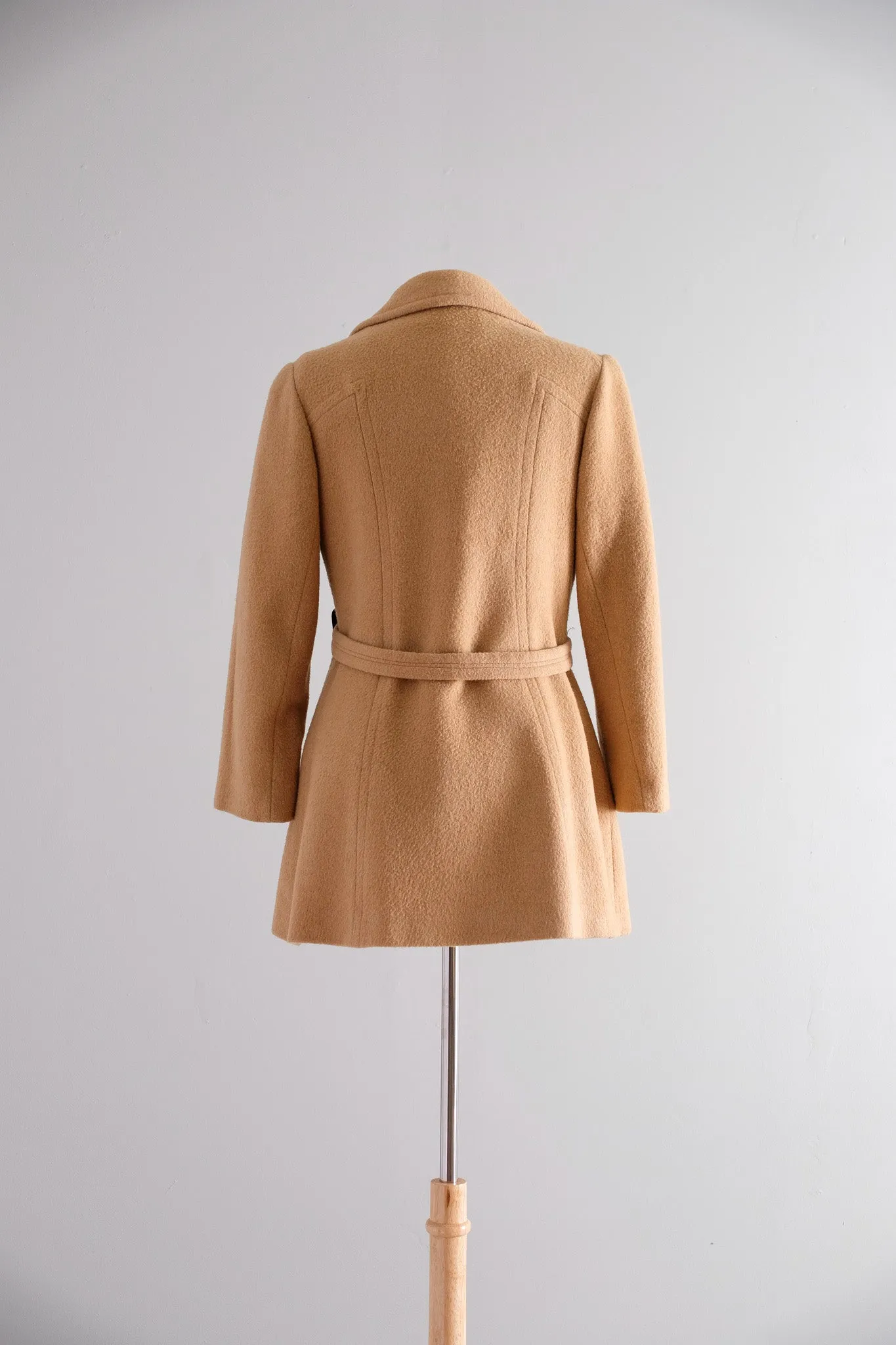 Classic 1960's Double-breasted Camel Hair Peacoat / Medium
