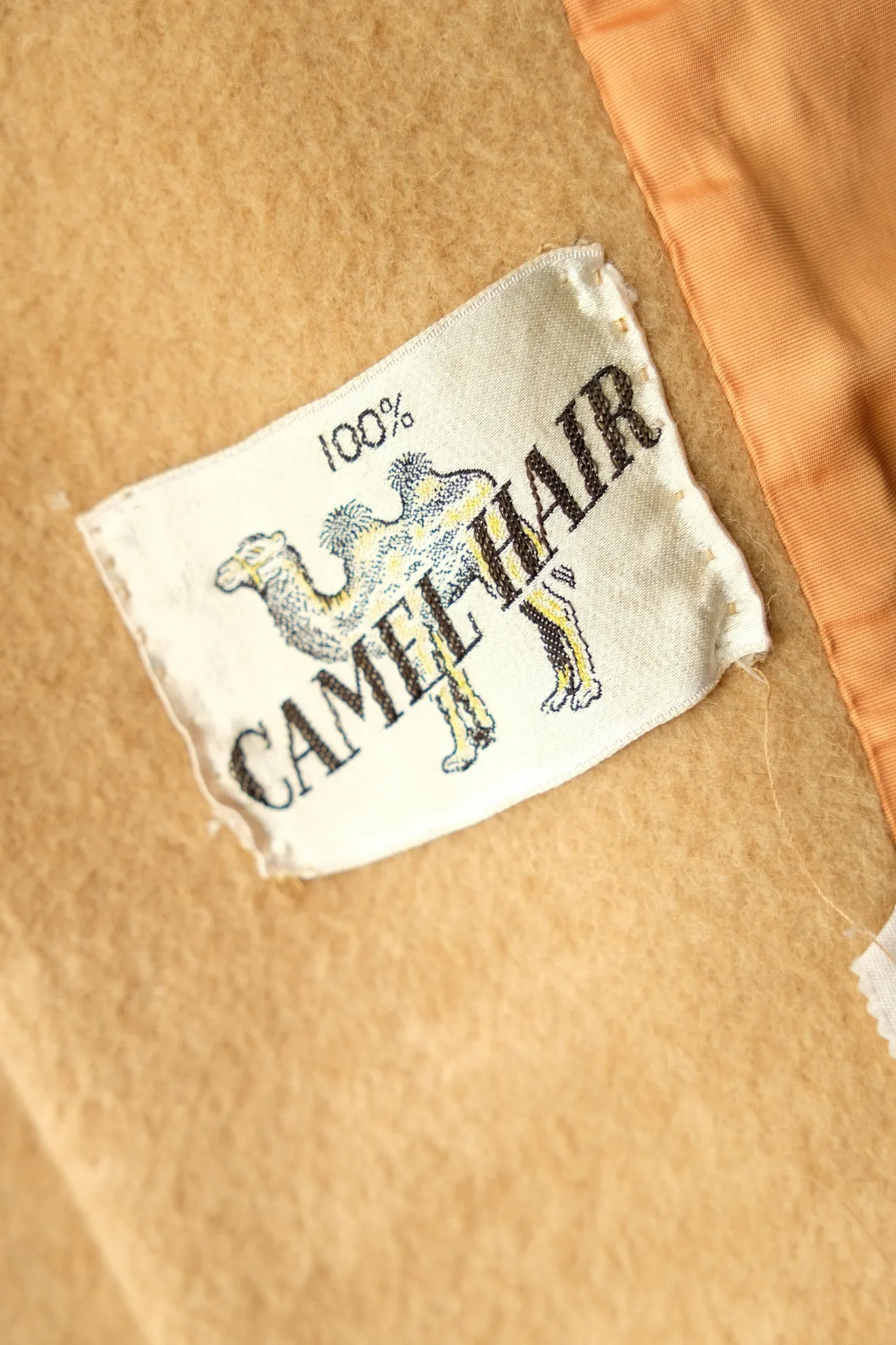 Classic 1960's Double-breasted Camel Hair Peacoat / Medium