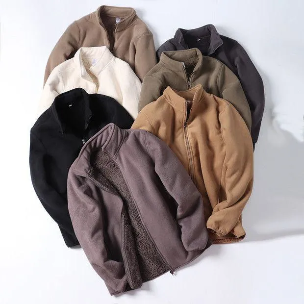 Composite Thickened Double Layer Flannel Coat