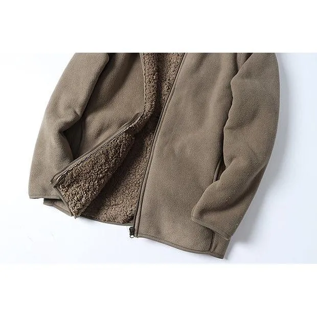 Composite Thickened Double Layer Flannel Coat