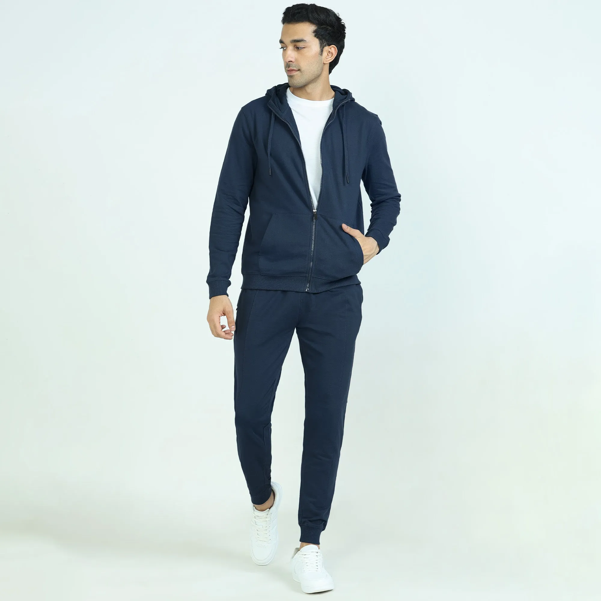 Cruze French Terry Cotton Hoodie Jackets Opal Blue