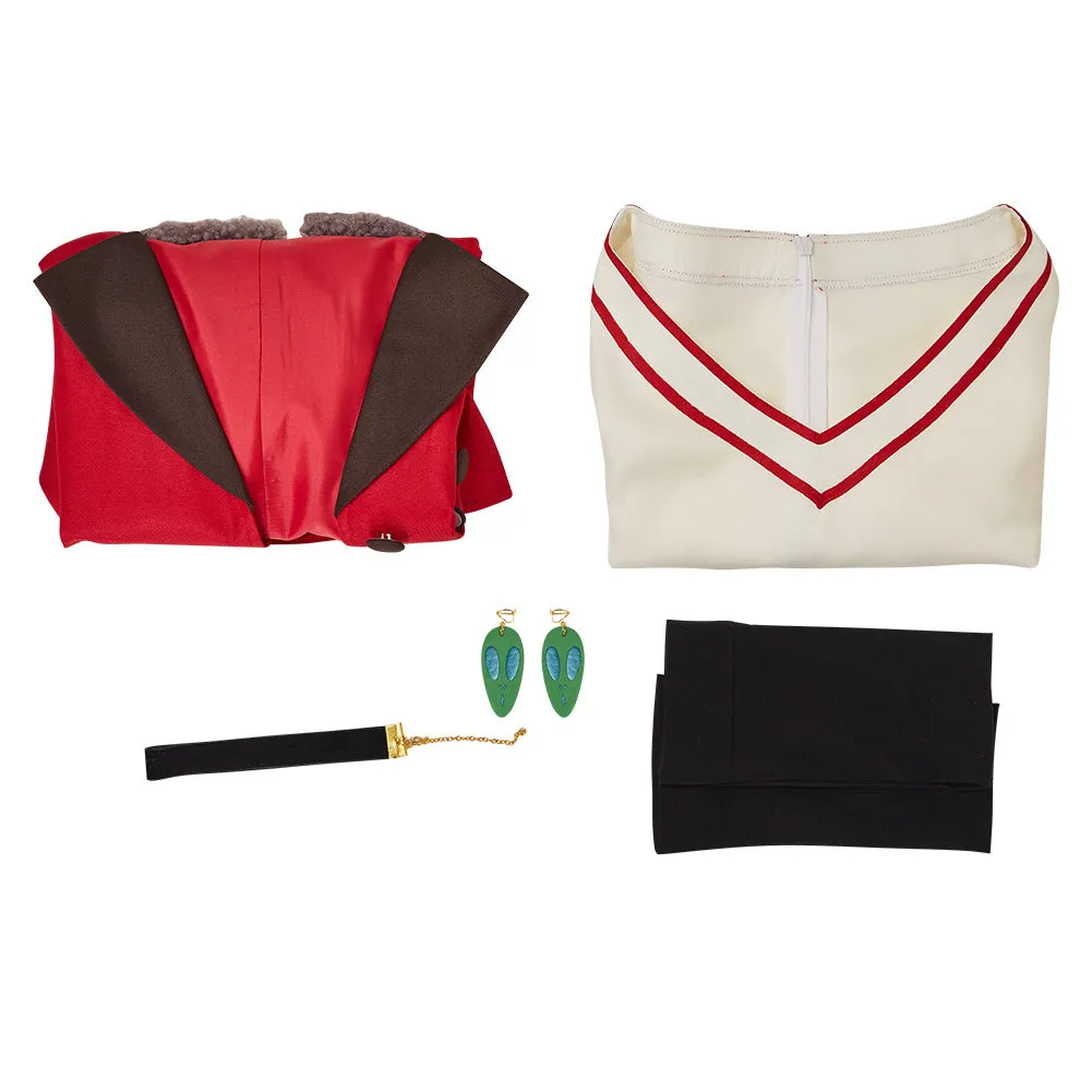 Dan da dan Momo Ayase Women Red Dress Outfit Carnival Halloween Cosplay Costume