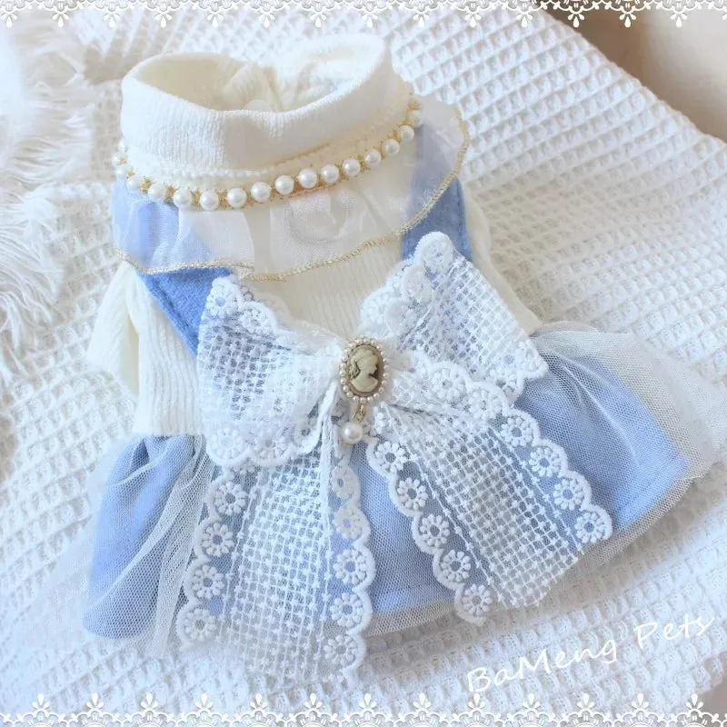 Dog Winter Dog Princess Dress Traction Buckle Pet Dog Clothes For Small Dog Teddy Suspender Dress Skirt Dog Coat Dog Clothing
