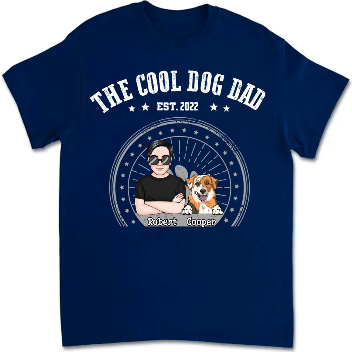 Father's Day - The Cool Dog Dad - Personalized Unisex T-shirt