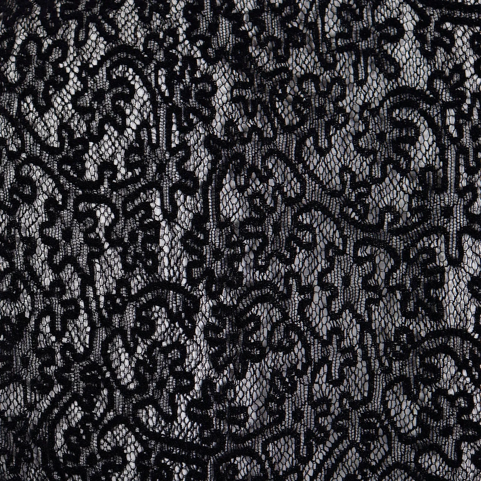 F/W 1990 Azzedine Alaia Black Lace Illusion Runway Mini Dress