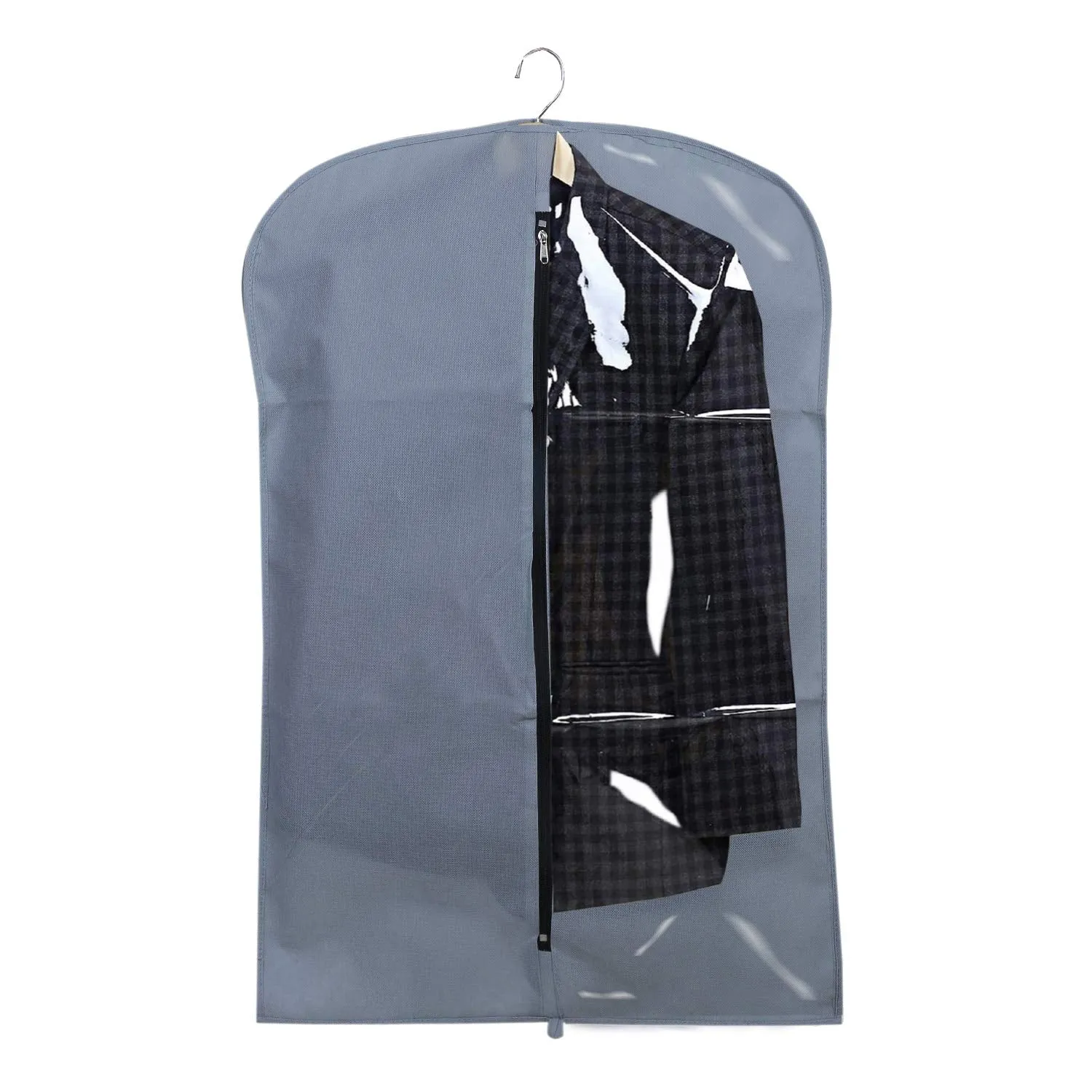 Kuber Industries 3 Pieces Half Transparent Non Woven Men's Coat Blazer Suit Cover (Grey) -CTKTC041327