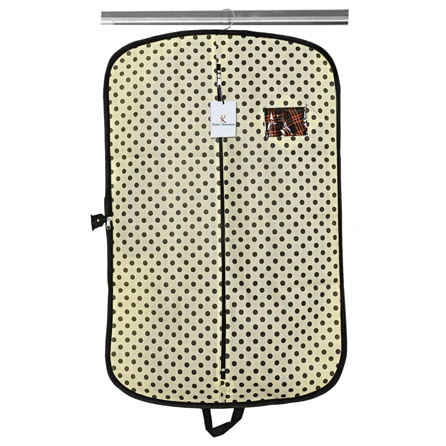 Kuber Industries Polka Dots Printed 4 Pieces Foldable Non Woven Men's Coat Blazer Cover (Cream) -CTKTC43374