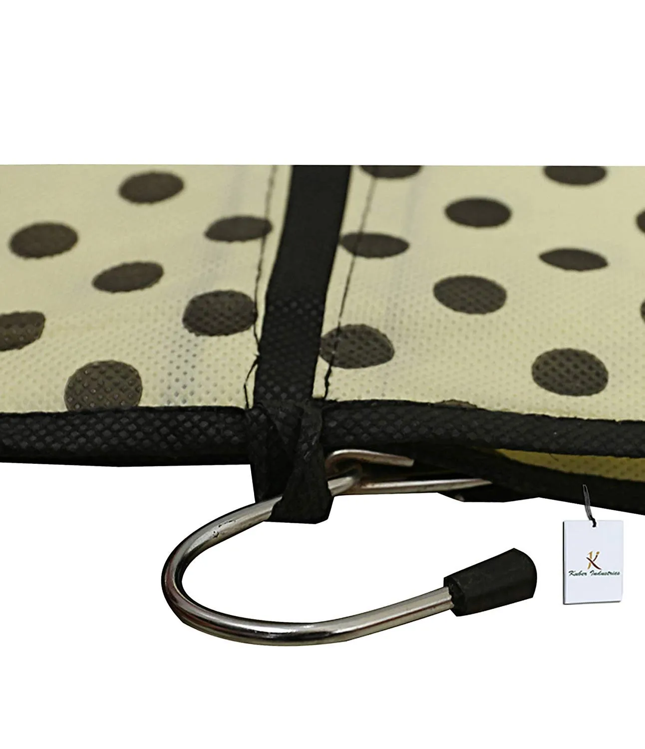 Kuber Industries Polka Dots Printed 4 Pieces Foldable Non Woven Men's Coat Blazer Cover (Cream) -CTKTC43374