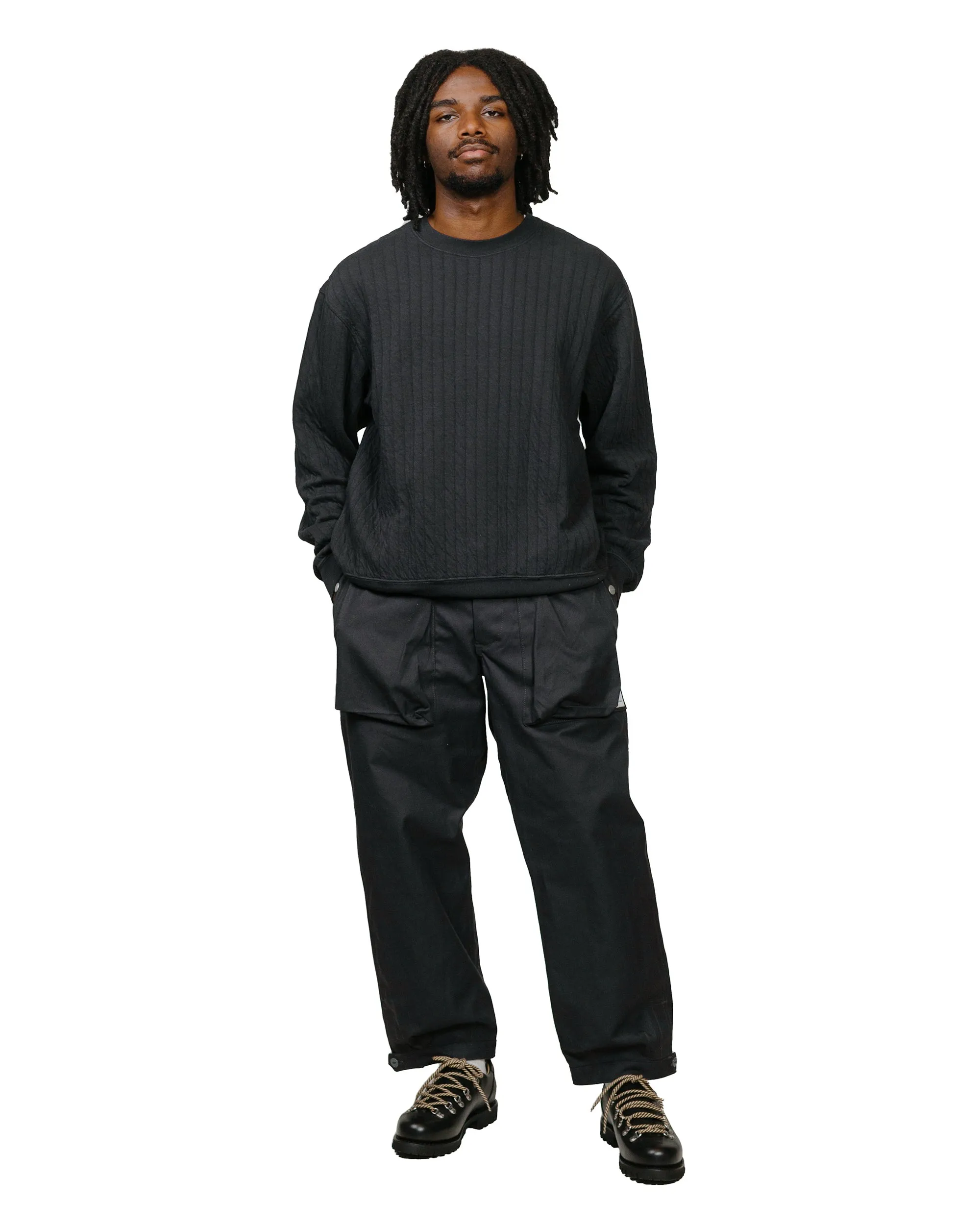 Lady White Co. Quilted Crewneck Anthracite
