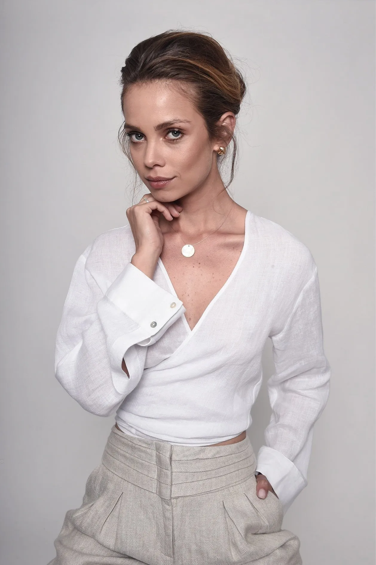 Meet Me at the Rose Bar Linen Shirt
