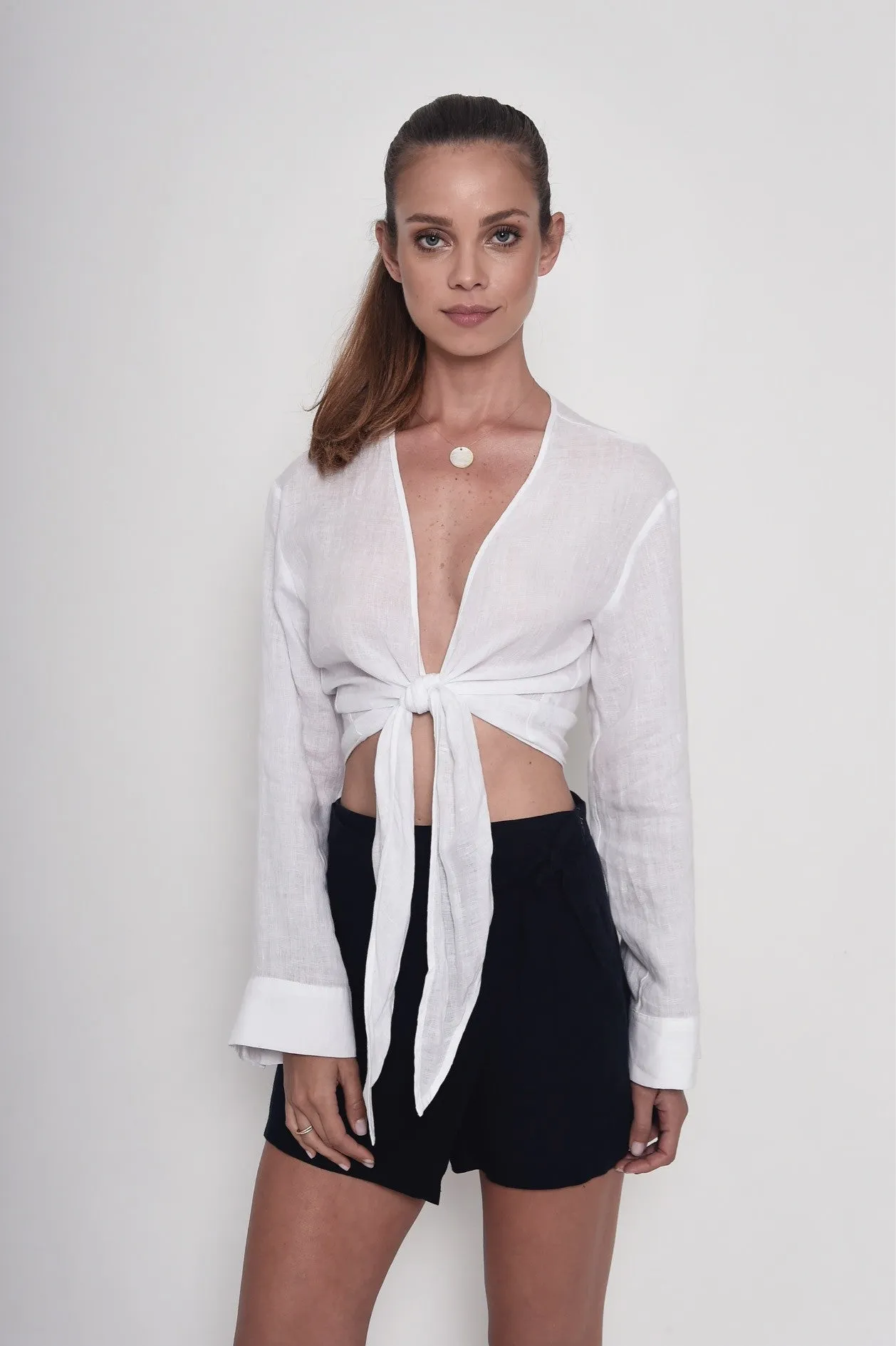 Meet Me at the Rose Bar Linen Shirt