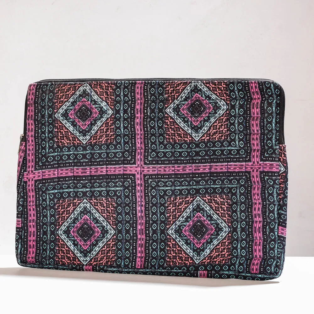 Multicolor - Handcrafted Quilted Laptop Sleeve (11 x 16 in)