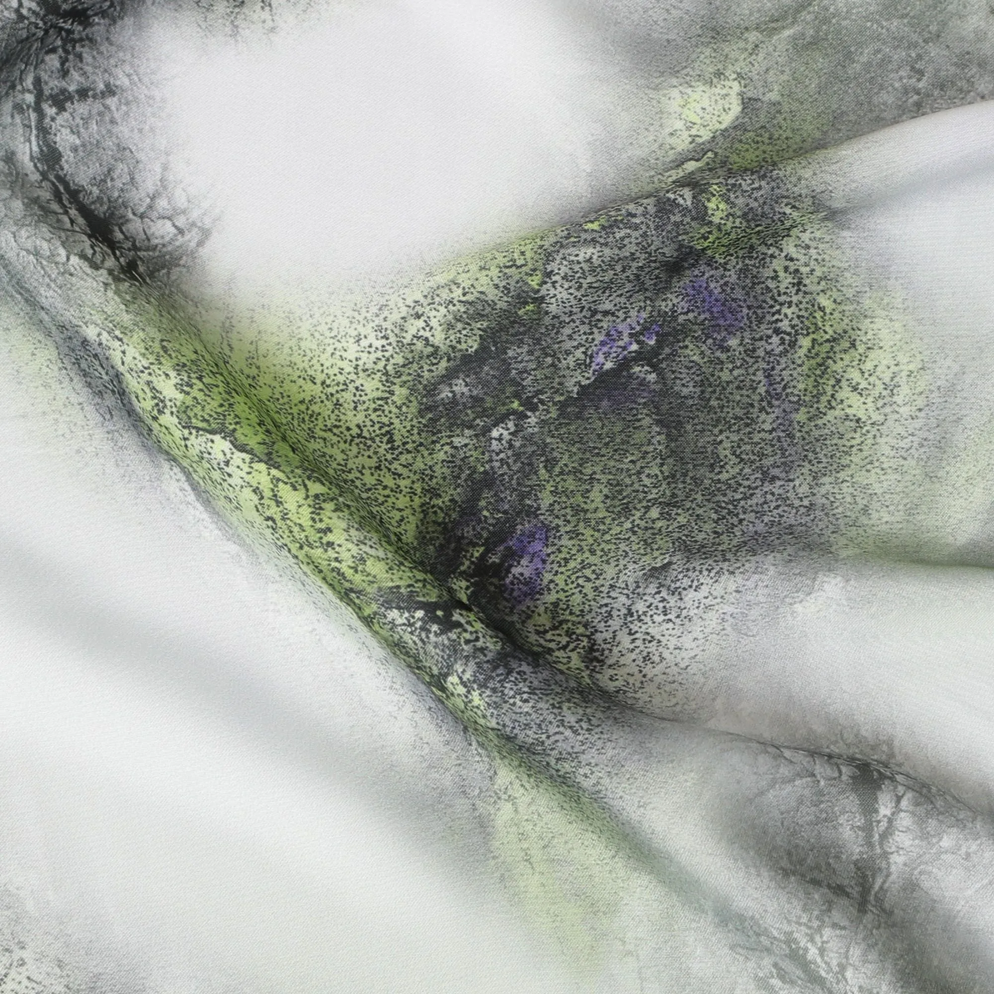 Mystic Forest Marble Synthetic Satin Fabric - 110cm Wide-D18559