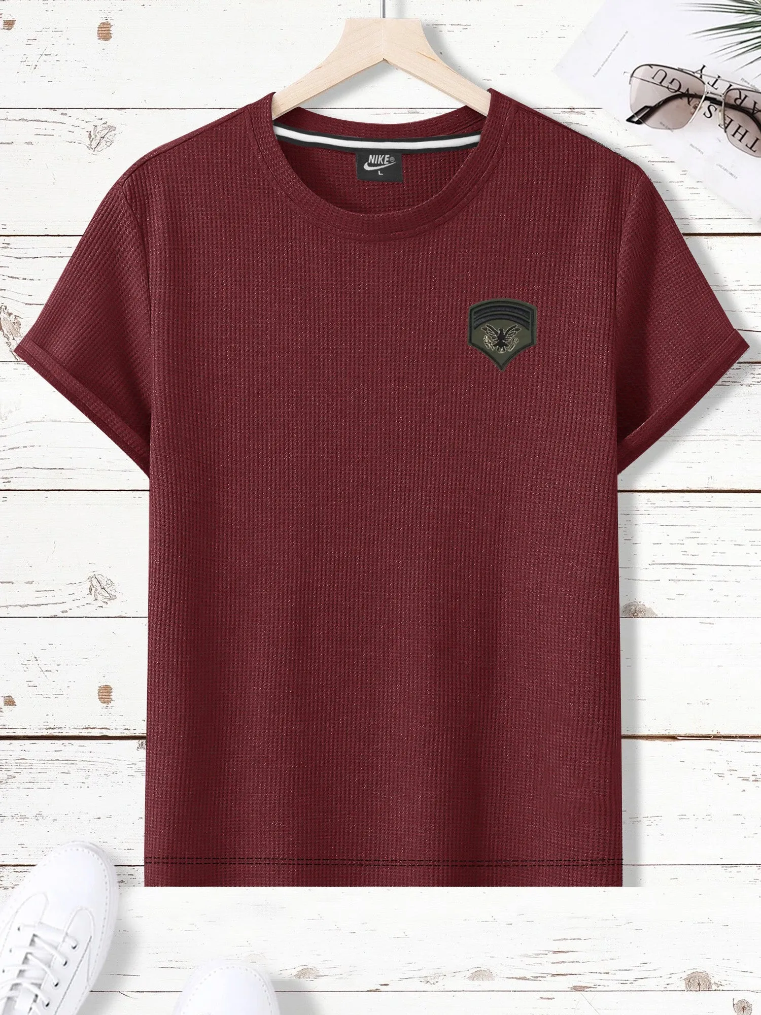 NK Thermal Under Jacket Half Sleeve Shirt For Men-Burgundy-RT2310
