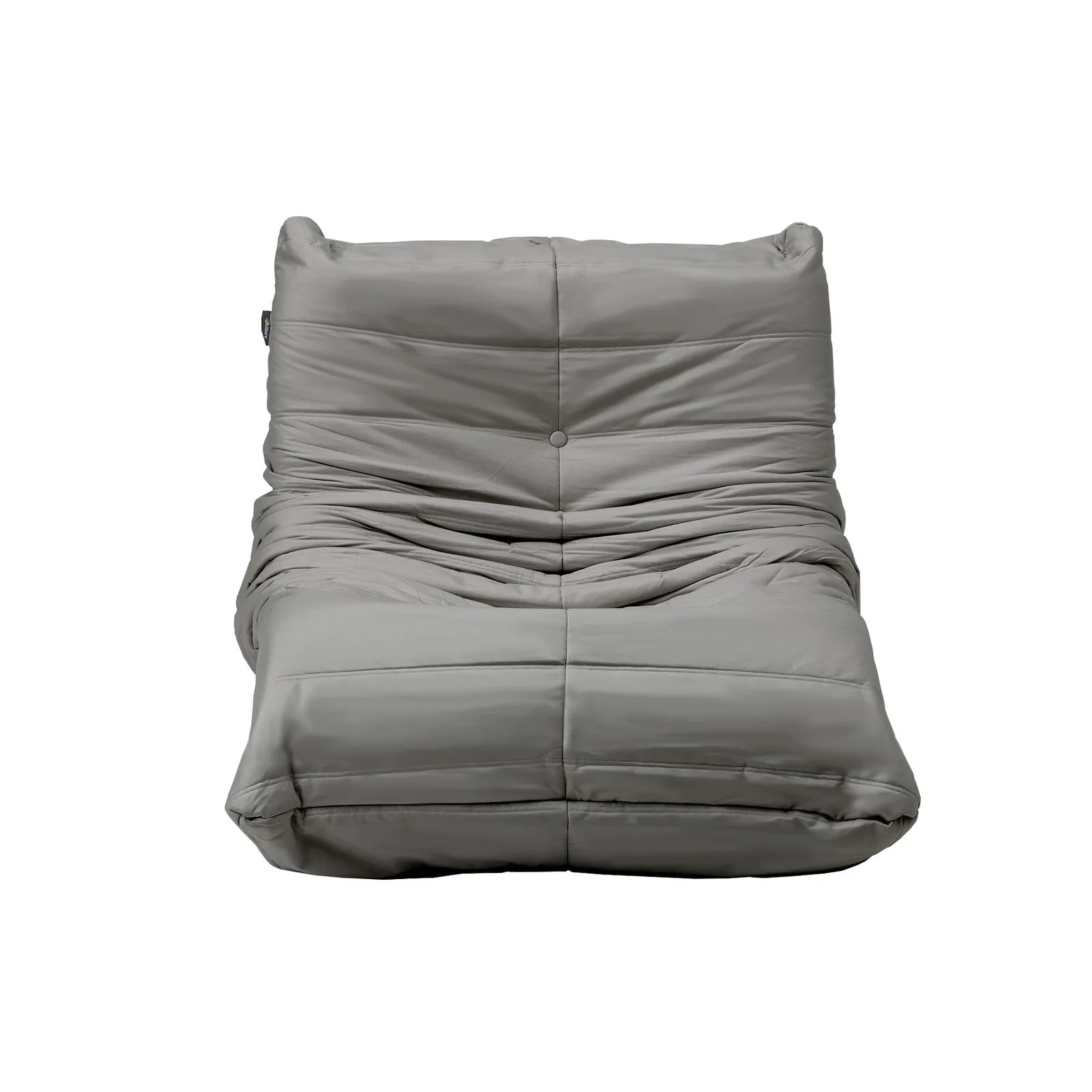 Oikiture Floor Sofa Accent Chair Lazy Couch Lounge Recliner Grey Polyester