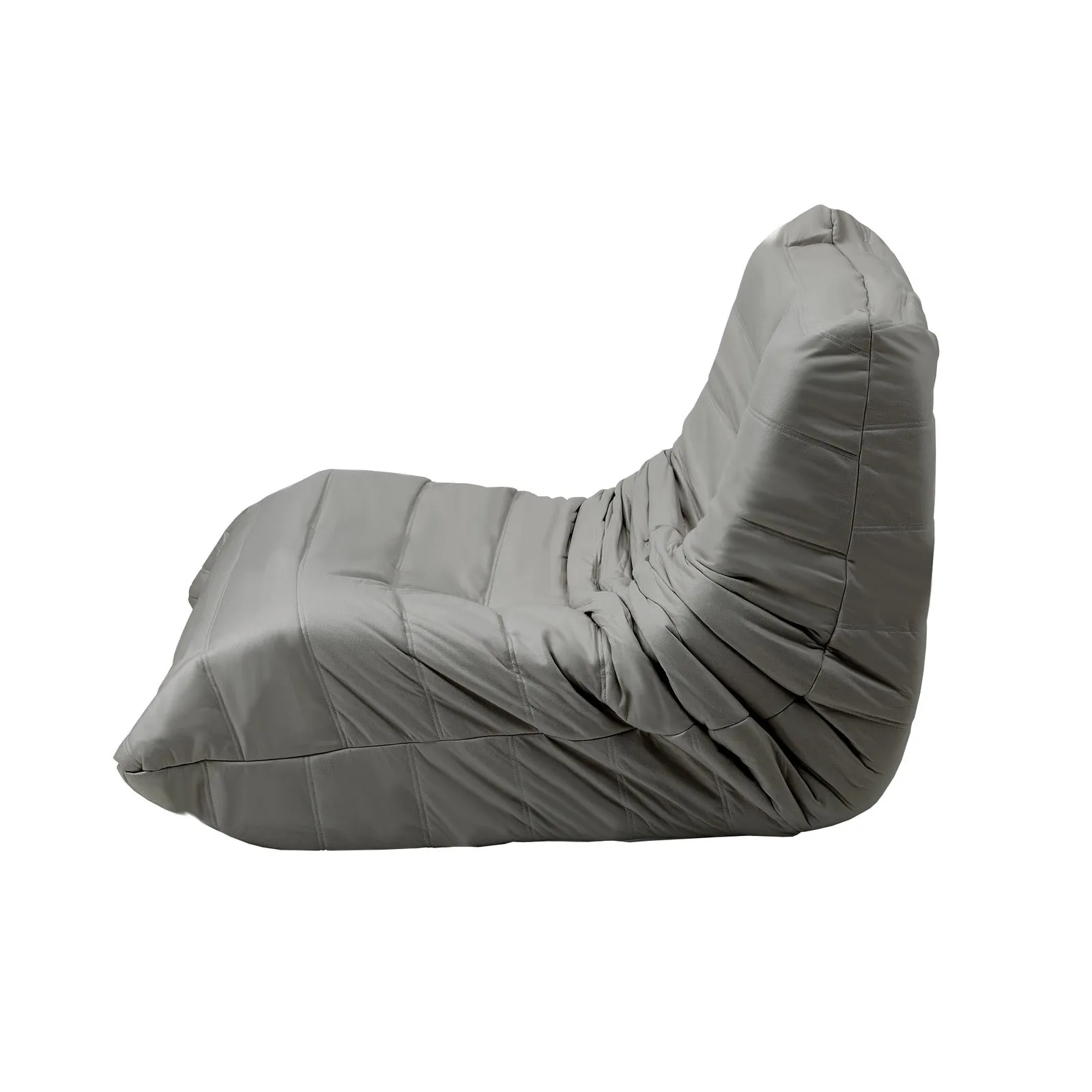 Oikiture Floor Sofa Accent Chair Lazy Couch Lounge Recliner Grey Polyester