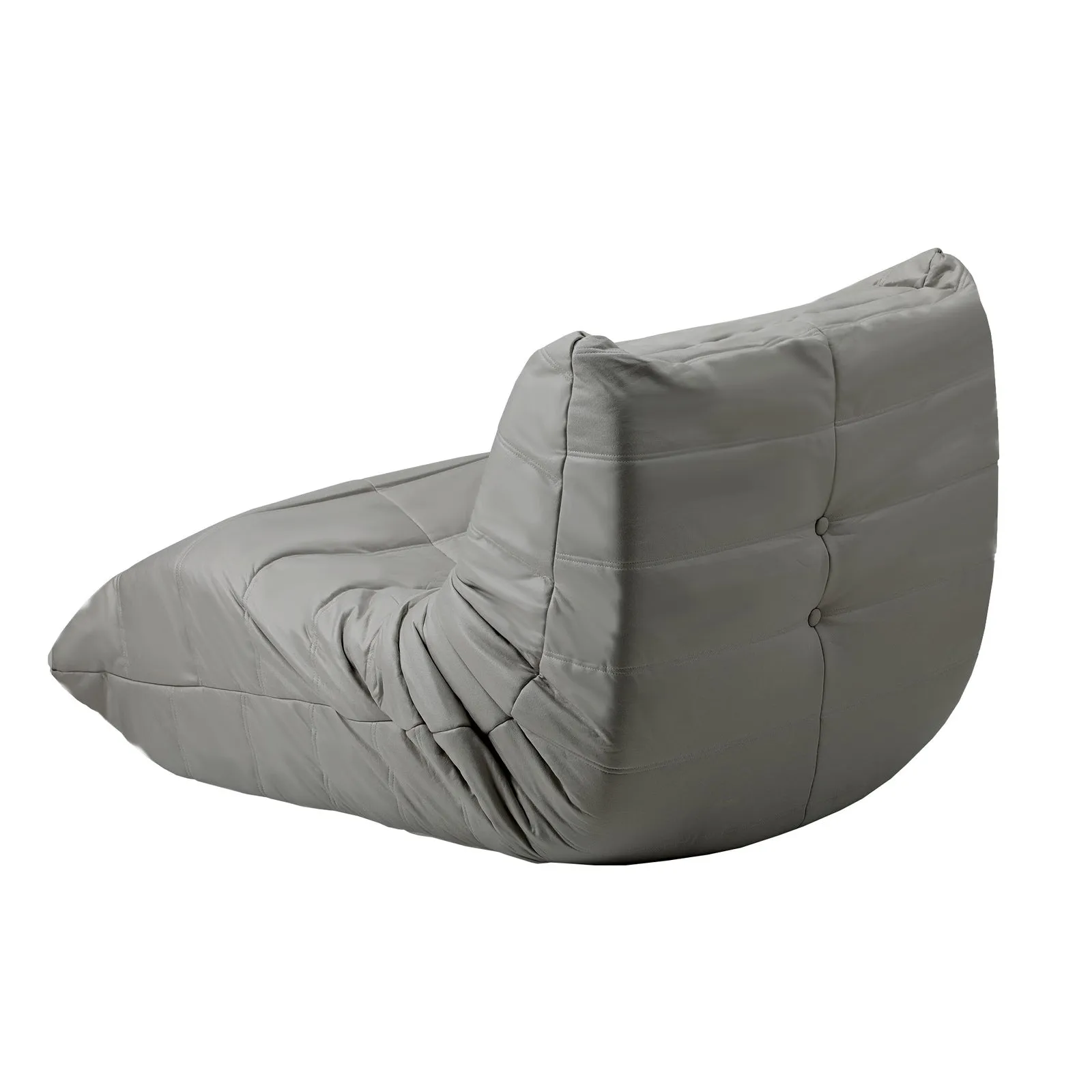 Oikiture Floor Sofa Accent Chair Lazy Couch Lounge Recliner Grey Polyester