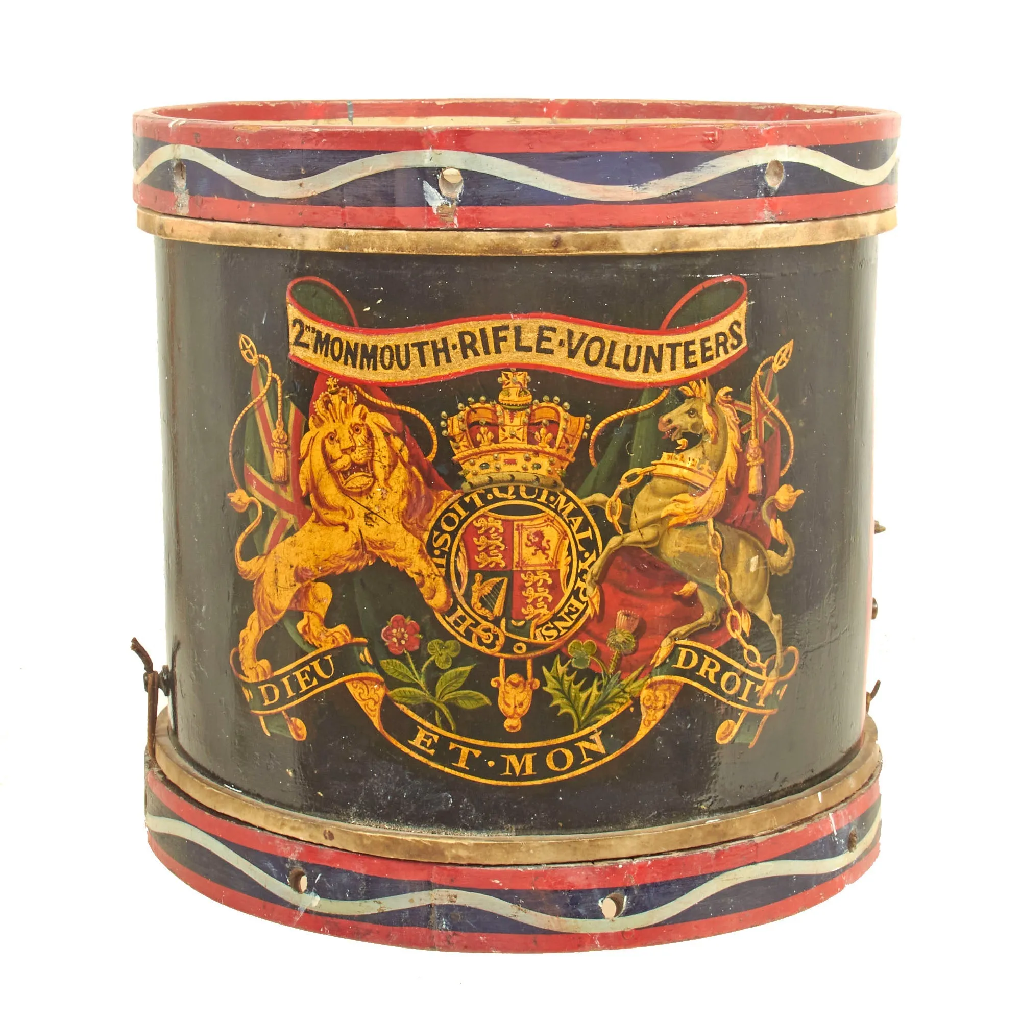 Original British Victorian Second Boer War 2nd Monmouth Rifle Volunteers “Monmouthshire” Regimental Drum
