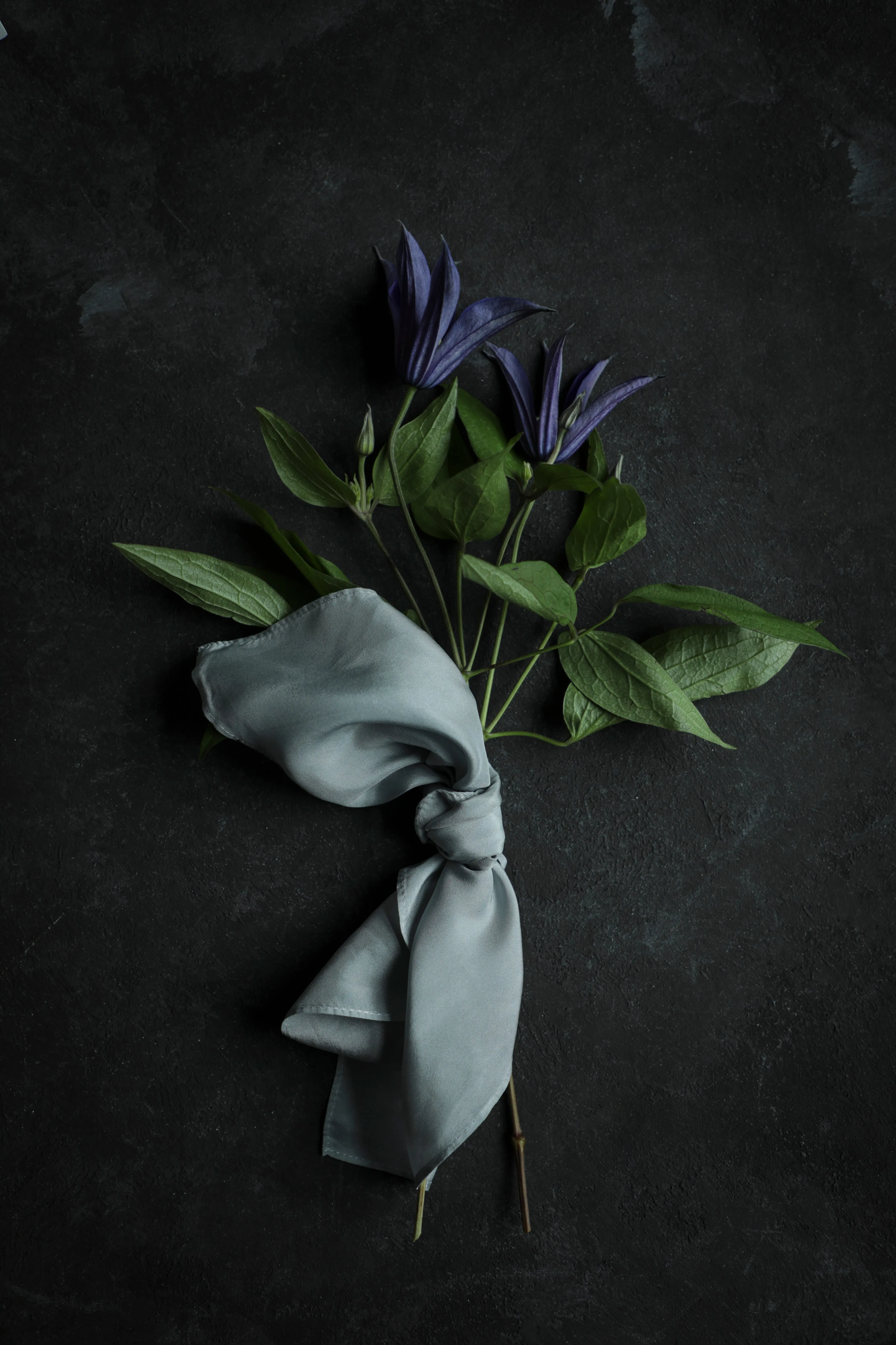 Original Eco-Dyed Silk Handkerchief 12 x 12" {French Blue}