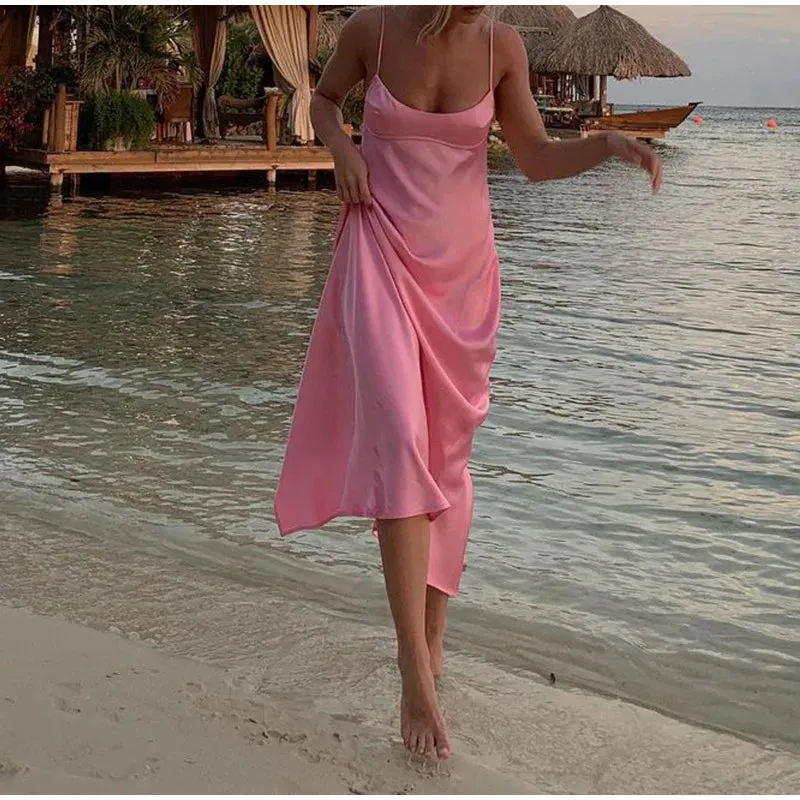 Petite Petals Split Slip Dress