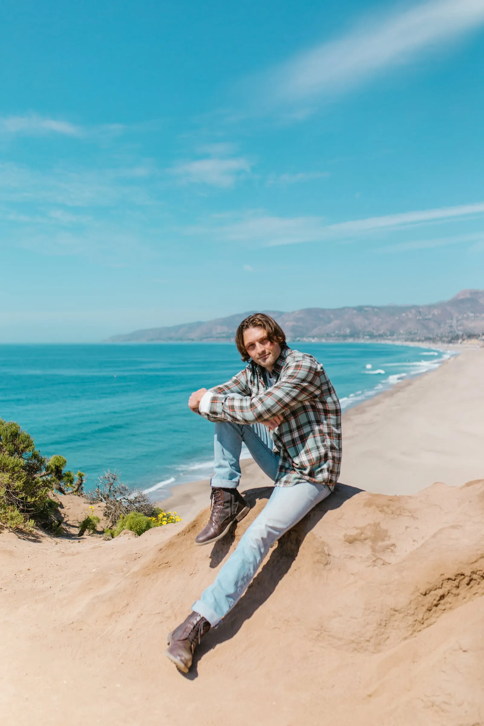 Plaid Long-Sleeve Collar Button Down Flannel Shirt