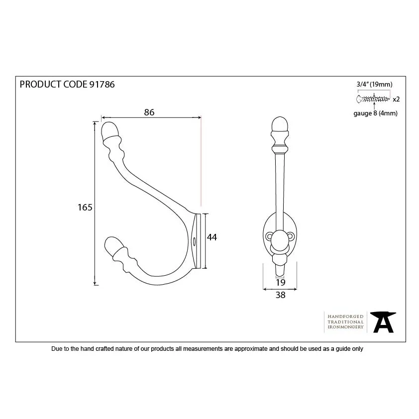 Polished Chrome Hat & Coat Hook | From The Anvil