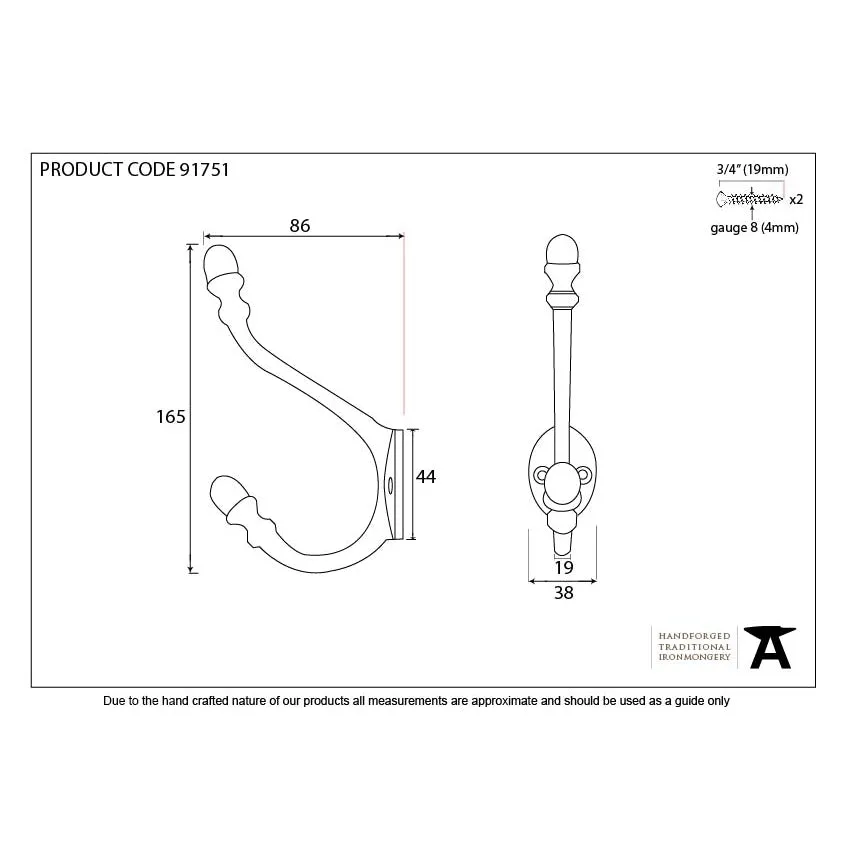 Polished Nickel Hat & Coat Hook | From The Anvil