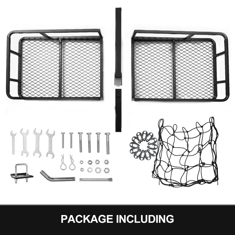 San Hima Cargo Carrier Luggage Basket Car Rack Foldable Hitch Mount Steel Mesh