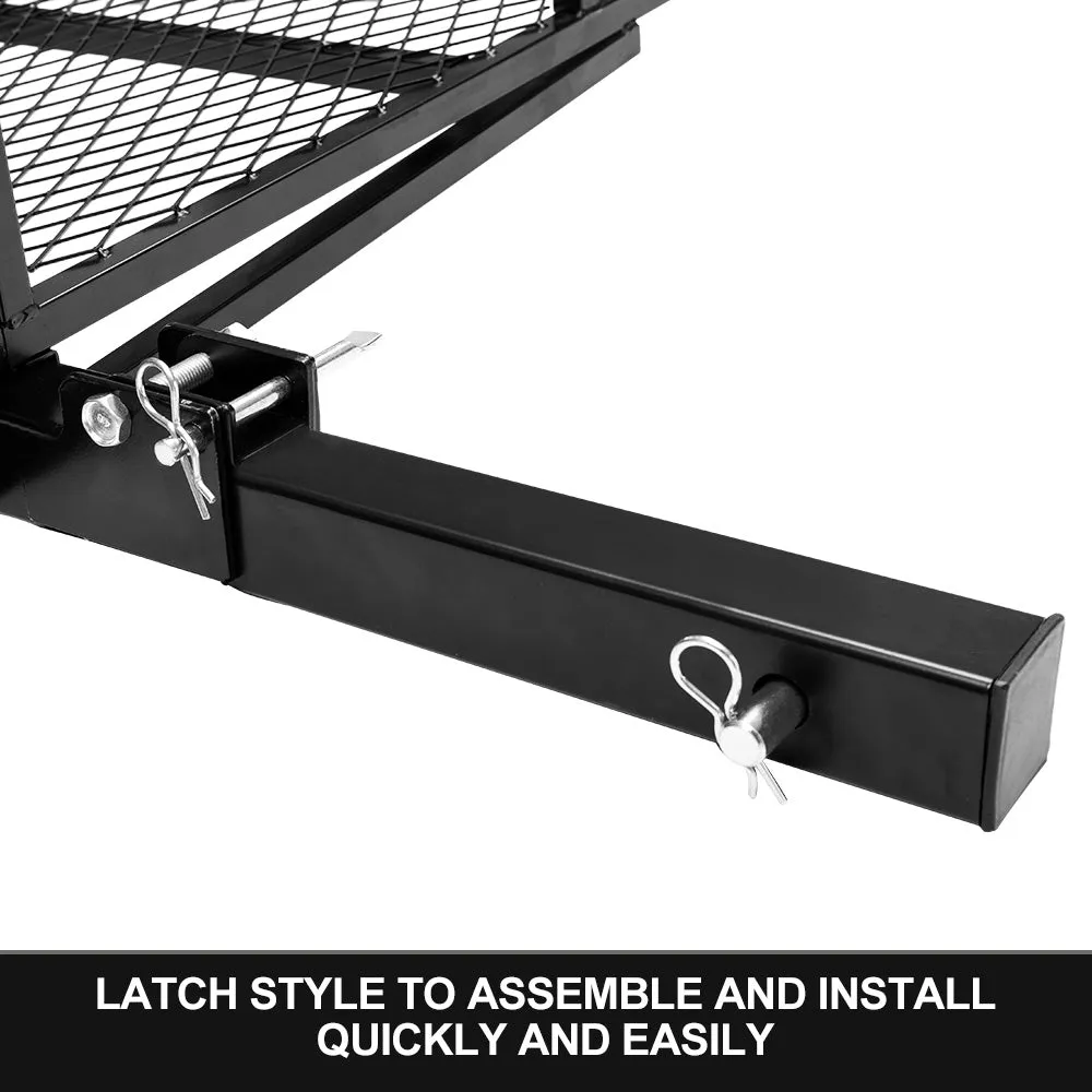 San Hima Cargo Carrier Luggage Basket Car Rack Foldable Hitch Mount Steel Mesh