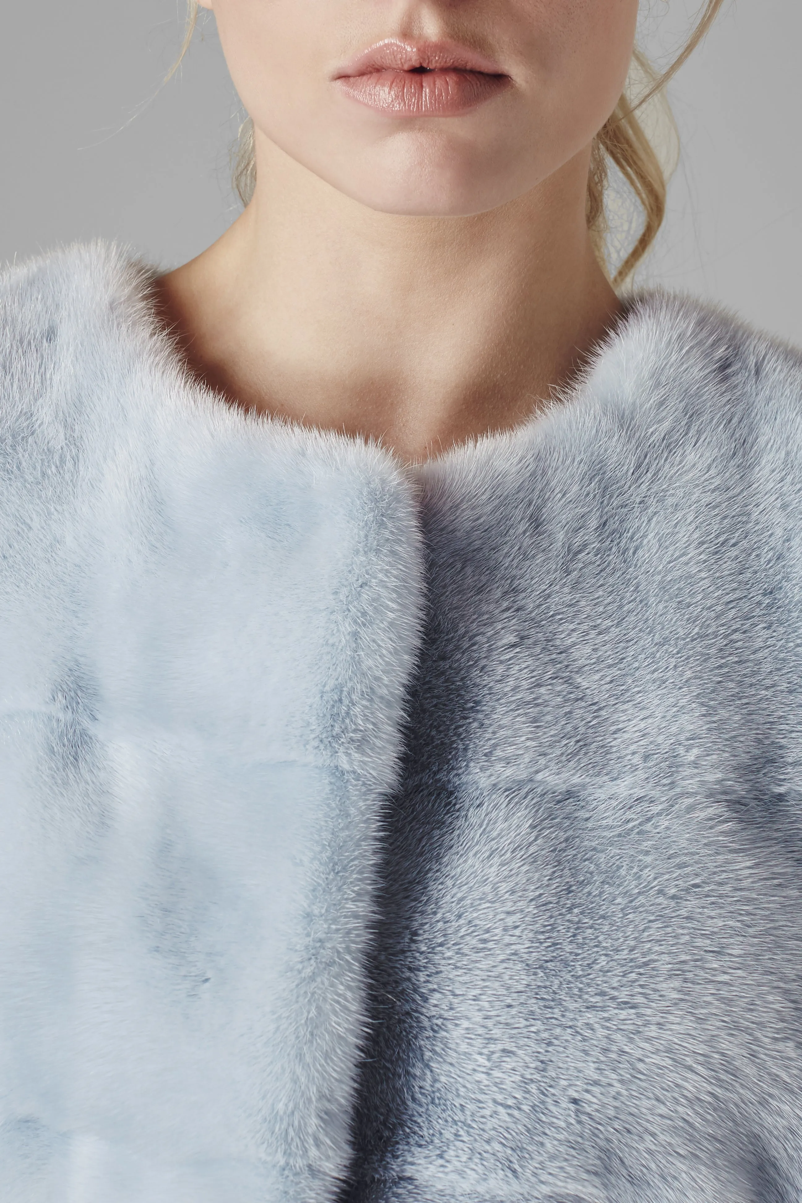Sarah Mini Mink Fur Jacket Cielo