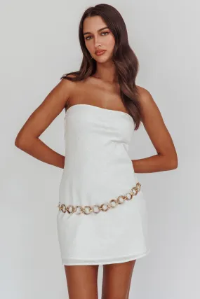 Sorbet Strapless Mini Dress White Sorbet Strapless Mini Dress White