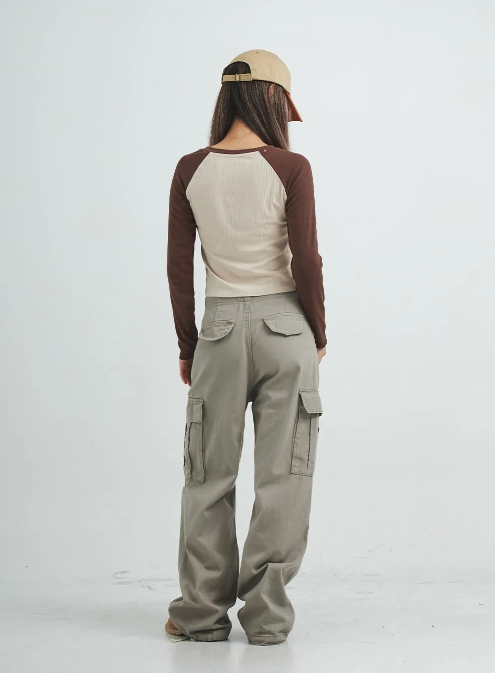 String Cargo Wide Pants CS08