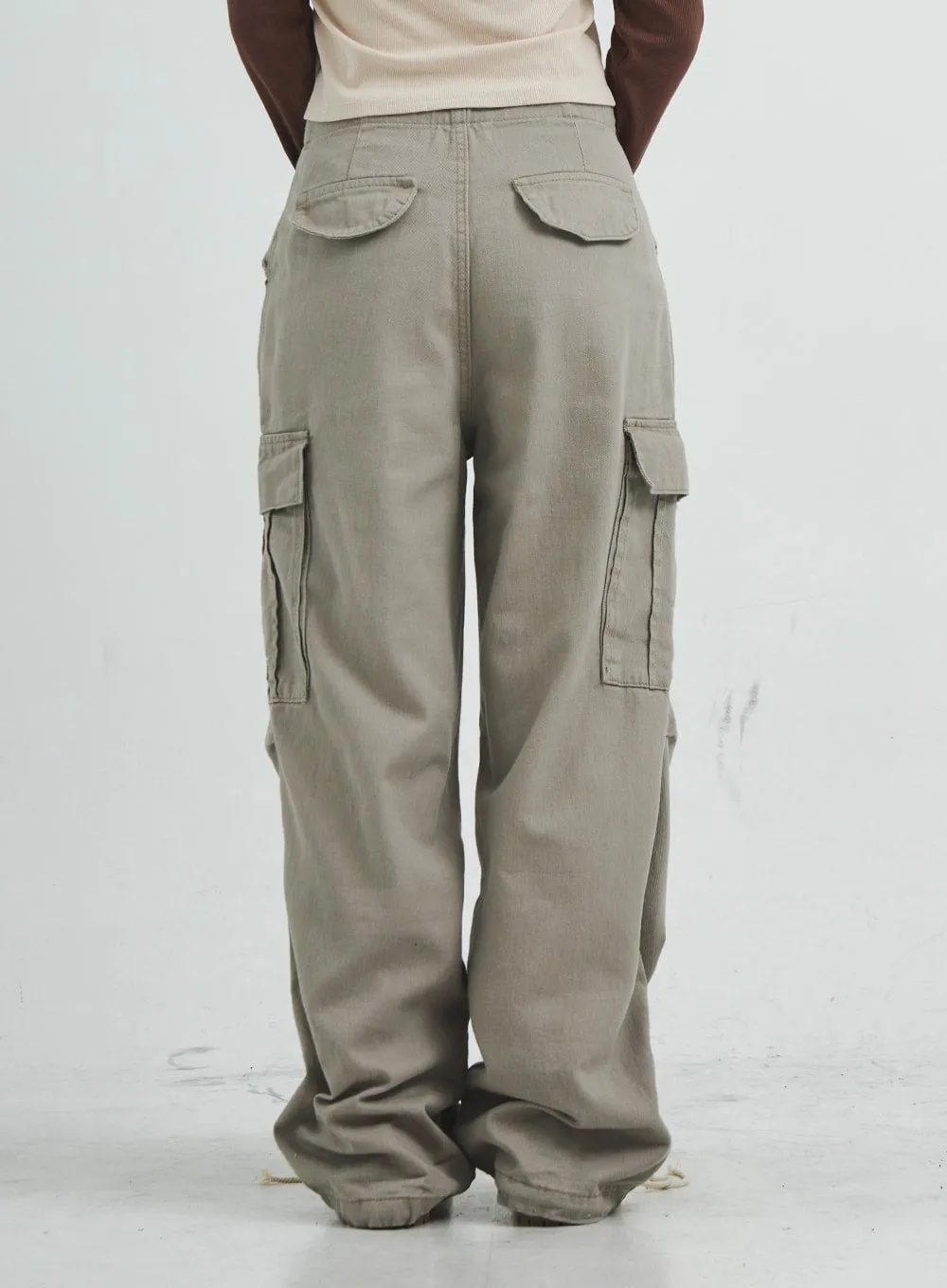 String Cargo Wide Pants CS08