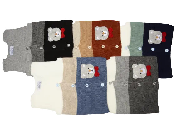 Sweater Vest for Baby & Toddlers, Button-Up Cardigan With Cute Bear