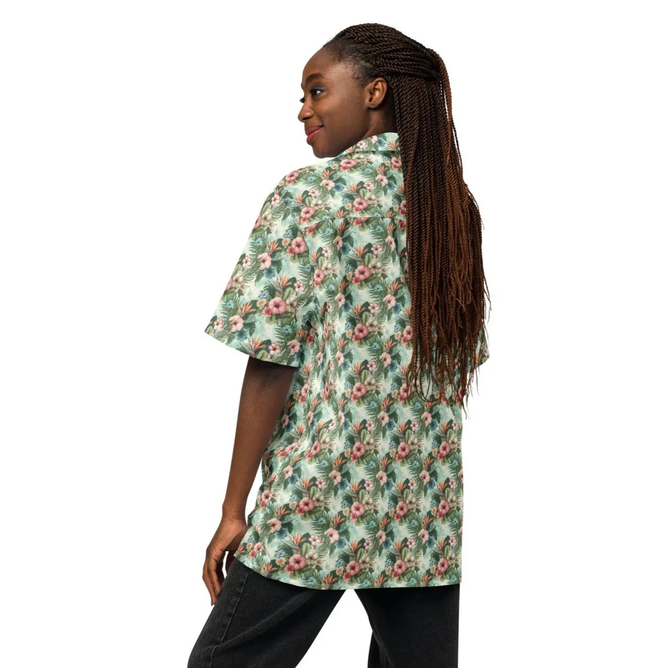 Unisex Button Shirt Floral Escape