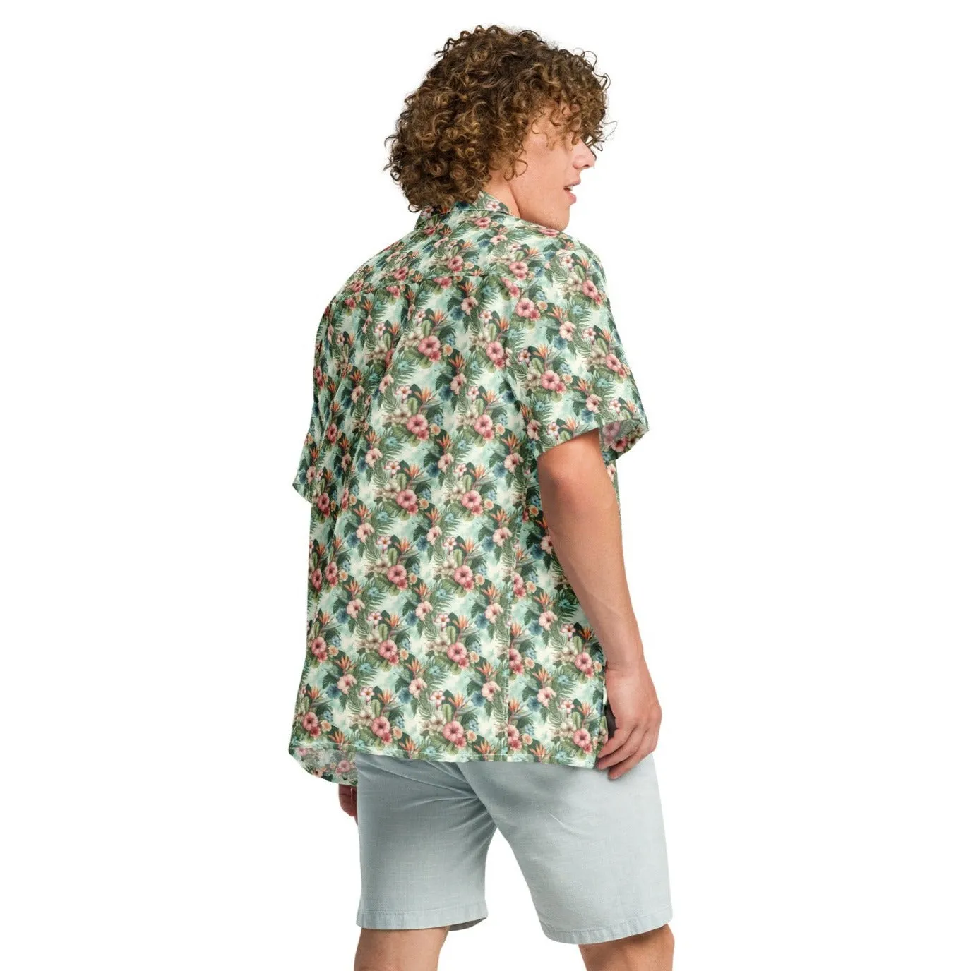 Unisex Button Shirt Floral Escape