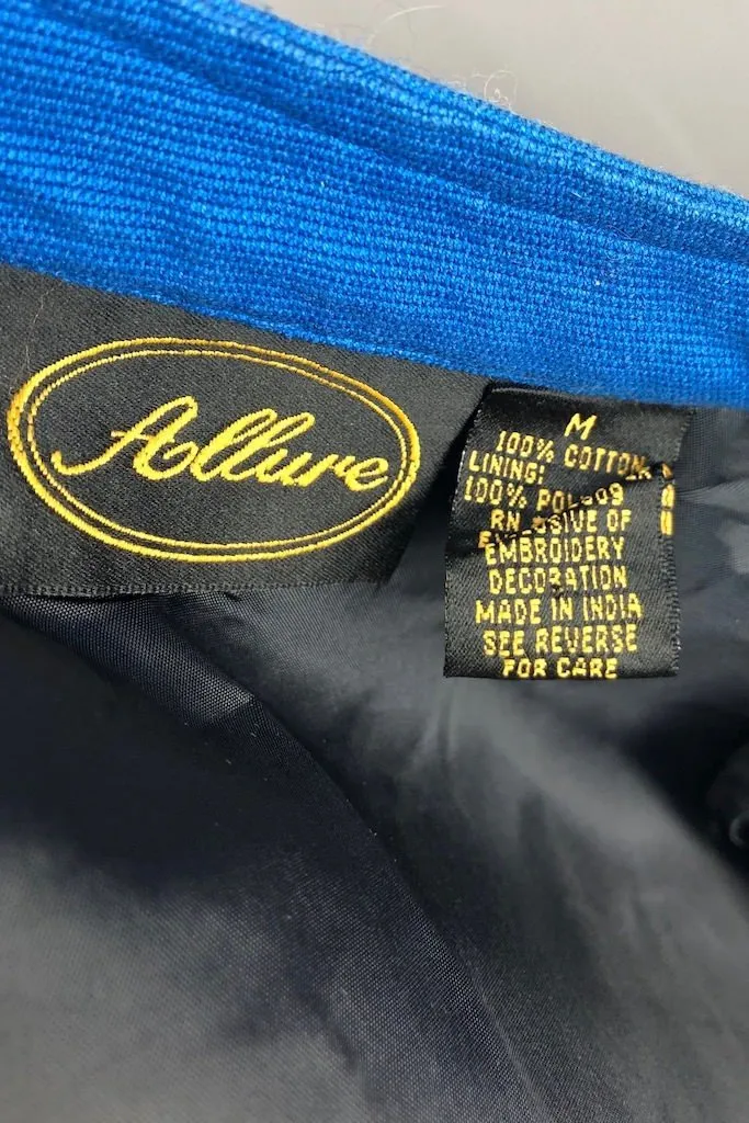 Vintage Royal Blue Applique Jacket