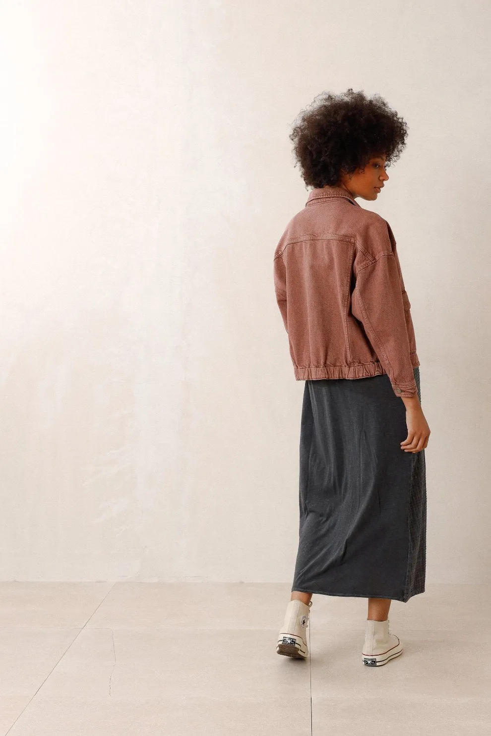 Vintage Twill Bomber Jacket Rose